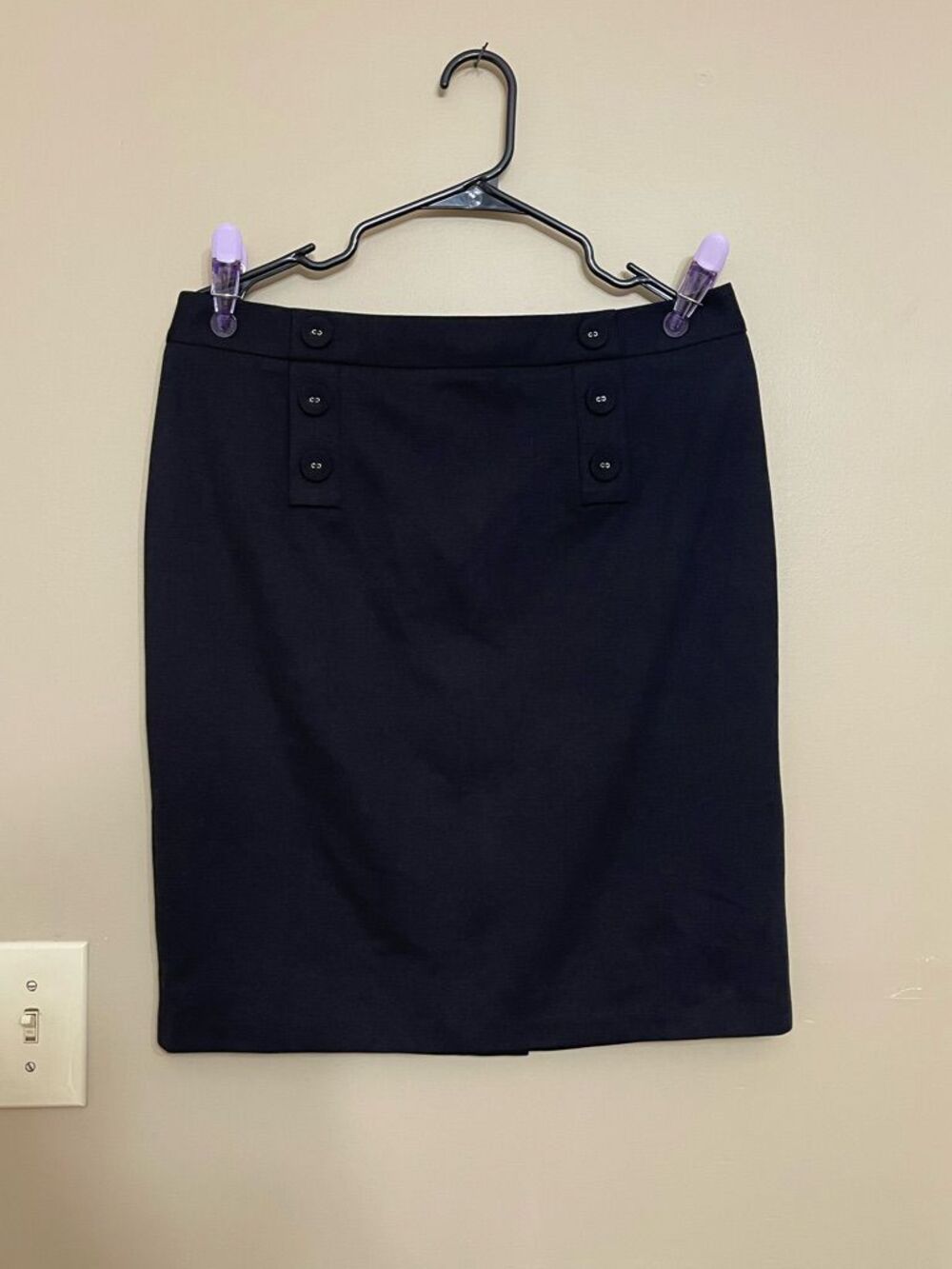 Talbots Women’s Black A-Line Button Skirt Petite 12